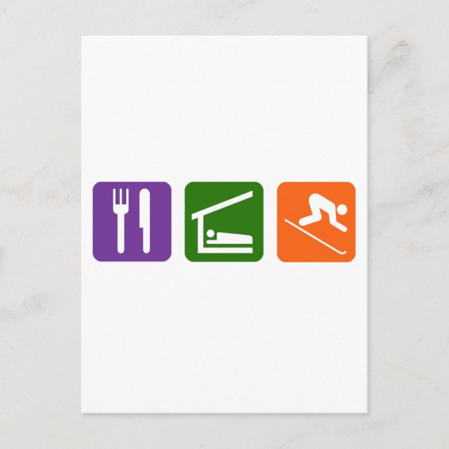 Essen Sleep Skiing Postkarte (Vorderseite)