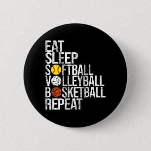Essen Sleep Softball Volleyball Basketball Wiederh Button