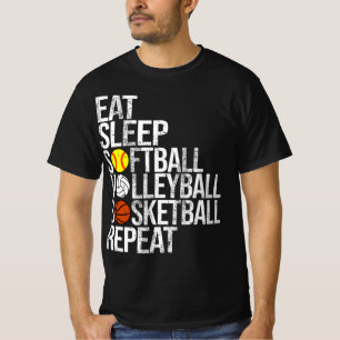 Essen Sleep Softball Volleyball Basketball Wiederh T-Shirt