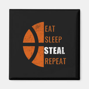 Essen Sleep Steal Wiederholung Spaß Basketball Män Magnet