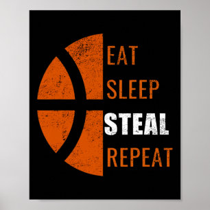Essen Sleep Steal Wiederholung Spaß Bysketbyll Män Poster