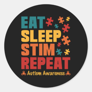 Essen Sleep Stim Wiederholung Stimmung Autismus Be Runder Aufkleber