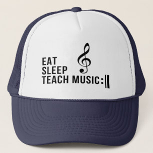 Essen Sleep Teach Music Repeat Music Spaß Truckerkappe