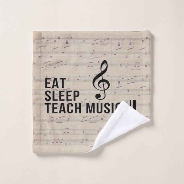 Essen Sleep Teach Music Repeat Music Spaß Waschlappen (Waschlappen)