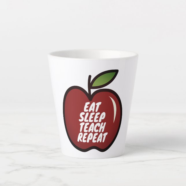 Essen Sleep Teach Wiederholen Geschenk-Tasse für L Milchtasse (Vorderseite)