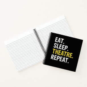 Essen Sleep Theater Wiederholung Schauspieler Dram Notizbuch