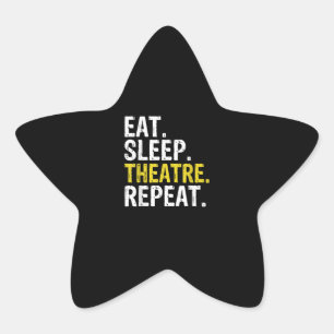 Essen Sleep Theater Wiederholung Schauspieler Gesc Stern-Aufkleber