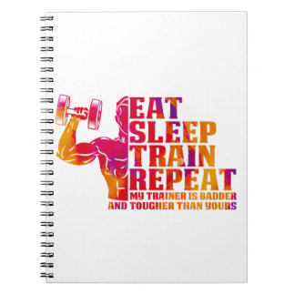 Essen Sleep Train Wiederholung Mein Trainer ist Ba Notizblock