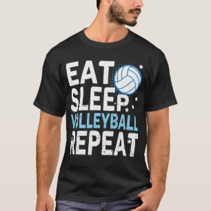 Essen Sleep Volleyball Wiederholen farbenfrohe Tee