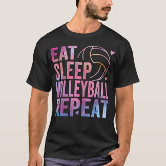 Essen Sleep Volleyball Wiederholen farbenfrohe Tee