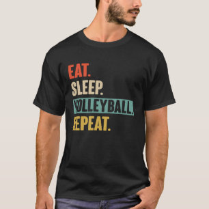 Essen Sleep Volleyball Wiederholung Retro Vintag V T-Shirt