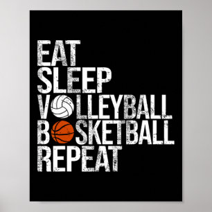 Essen Sleep Volleyll Sketll Wiederholung Funny Ll Poster