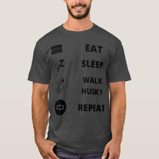 Essen Sleep Walk Husky Wiederholung T-Shirt