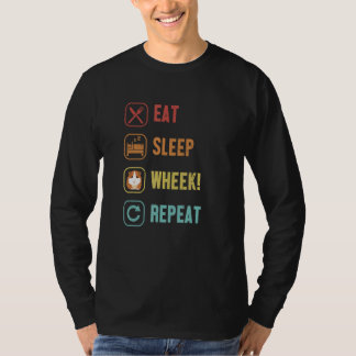 Essen Sleep Wheek Wiederholung Cavy Caviidae Long  T-Shirt