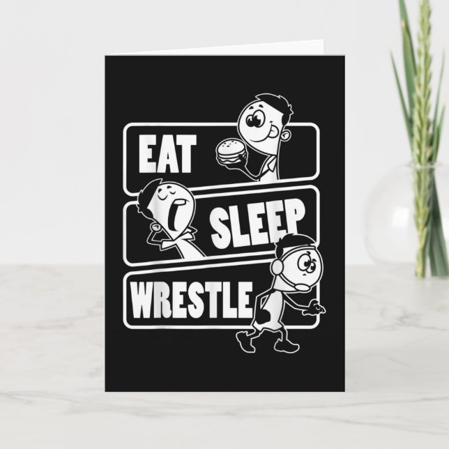 Essen Sleep Wrestle Wiederholung Funny Wrestling W Karte (Vorderseite)