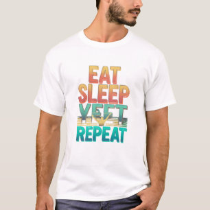 Essen Sleep Yeti Wiederholen Spaß T - Shirt