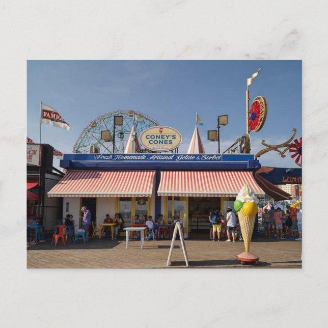Essen Stand auf Coney Island Amustion Postkarte (Vorderseite)