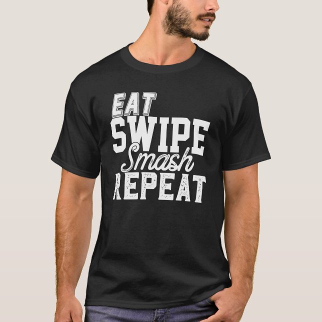 Essen Swipe Smash Online-Single Verabreden Py Frat T-Shirt (Vorderseite)