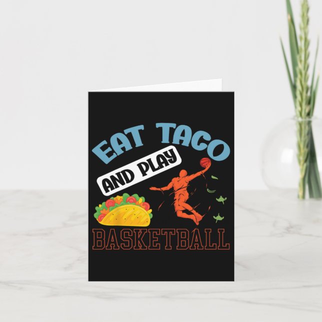 Essen Taco und spielen Bysketbyll Mexico Cinco de  Karte (Vorderseite)