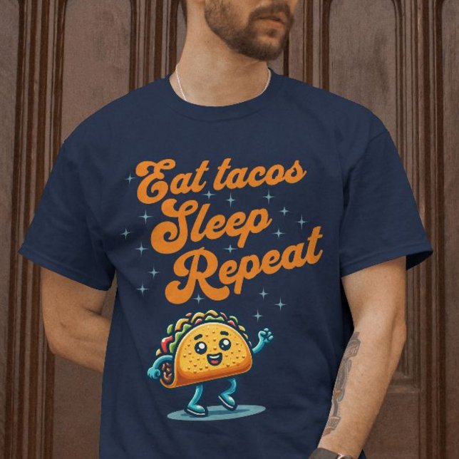 Essen Tacos Sleep Wiederholung Funny Feinschmecker T-Shirt (Eat Tacos Sleep Repeat Funny Foodie Taco Shirt)