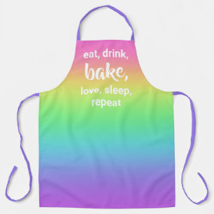 Essen, trinken, backen, Liebe, schlafen, Schürze w