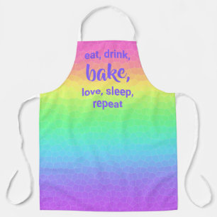 Essen, trinken, backen, Liebe, schlafen, Schürze w