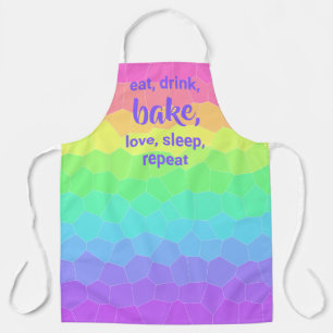 Essen, trinken, backen, Liebe, schlafen, Schürze w