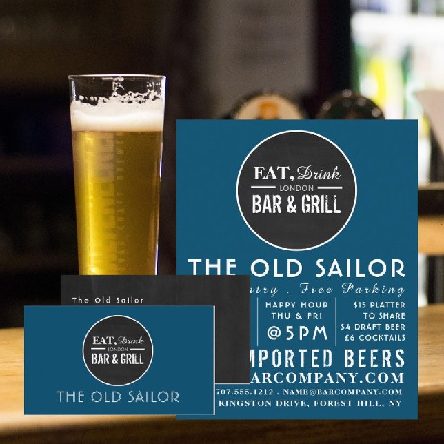 Essen, trinken, Bar & Grill Logo, Pub/Brauerei Flyer (Von Creator hochgeladen)