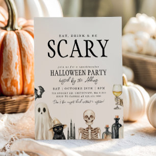 Essen trinken & Beängstigend sein Adult Halloween  Einladung