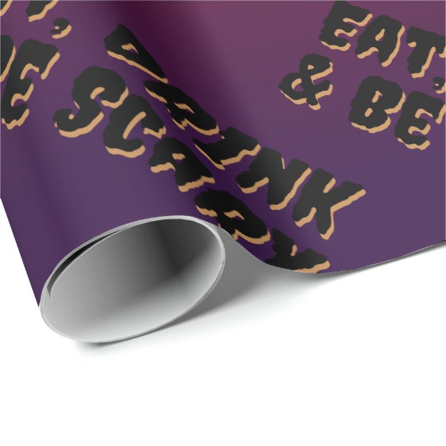 Essen, trinken & Beängstigend sein Halloween Geschenkpapier (Rolleneckpunkt)