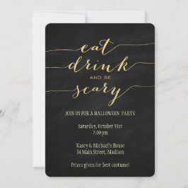 Essen, Trinken, Beängstigendes Halloween-Party Ein Einladung
