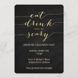 Essen, Trinken, Beängstigendes Halloween-Party Ein Einladung