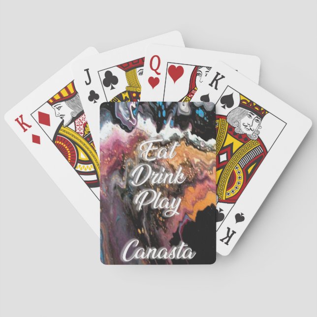 Essen, trinken, Canasta spielen Spielkarten (Rückseite)