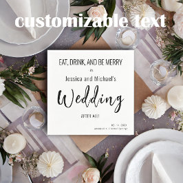 💍 Essen, trinken... Hochzeit Minimalistisches Ele Serviette