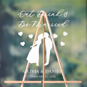 Essen, Trinken & Hochzeit - Personalisierte Hochze Acrylschild