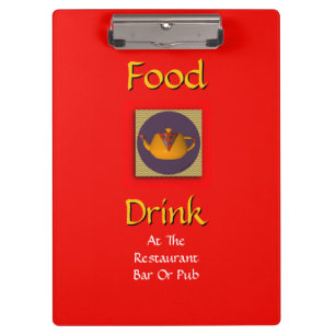 Essen Trinken In Restaurant Bar Oder Pub Rot Klemmbrett
