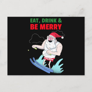 Essen, trinken & sich frohe Weihnachten. Postkarte
