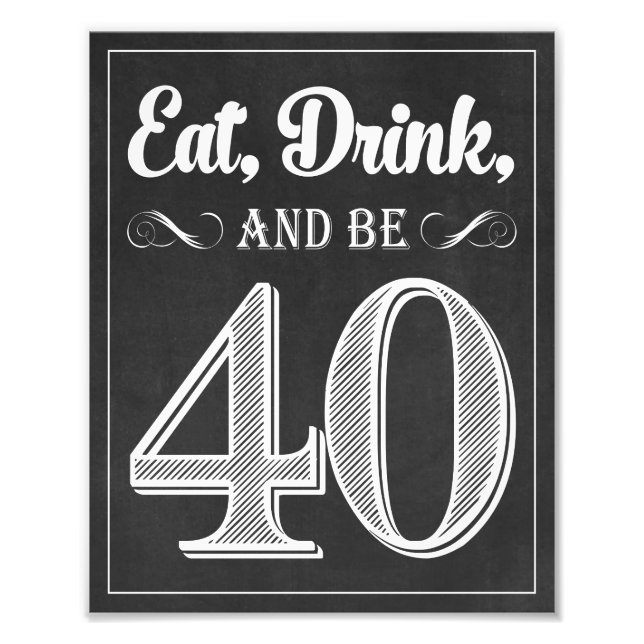 Essen, trinken, und 40 Zeichen sein ・ Cheers and B Fotodruck (Vorne)