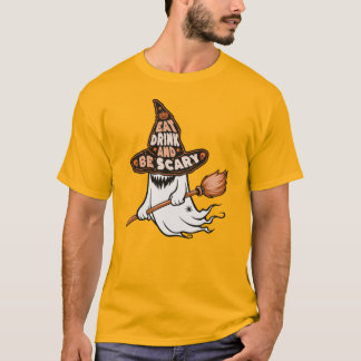 Essen, trinken und Beängstigend sein Geist Hexenhu T-Shirt
