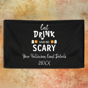 Essen, trinken und Beängstigend sein Halloween Banner
