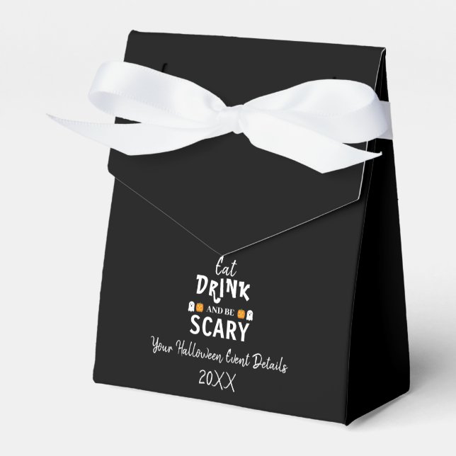 Essen, trinken und Beängstigend sein Halloween Geschenkschachtel (Vorderseite)