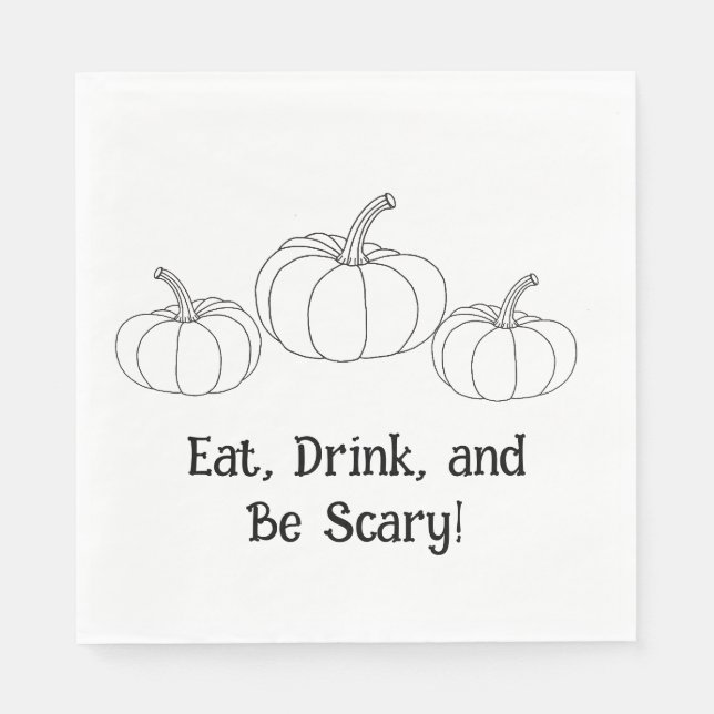 Essen, trinken und Beängstigend sein! Pumpkin Hall Serviette (Vorderseite)