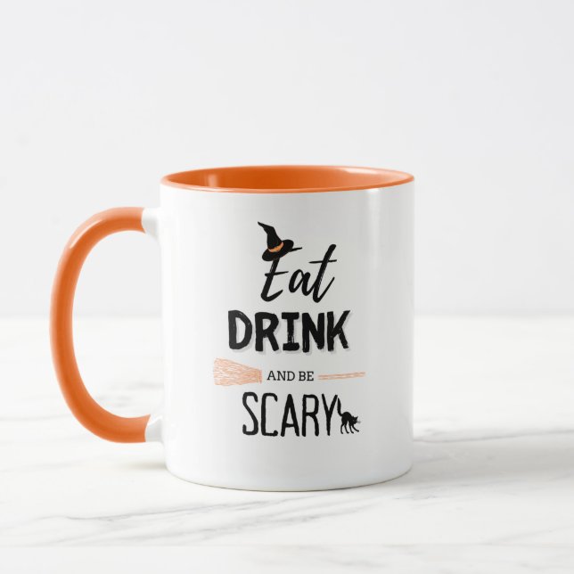 Essen, trinken und Beängstigende Halloween-Tasse s Tasse (Links)