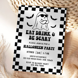 Essen, trinken und Beängstigendes Halloween-Party Einladung