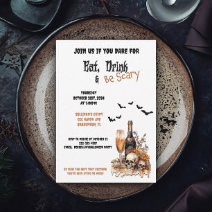 Essen, trinken und Beängstigendes Halloween-Party Einladung