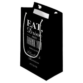 Essen, trinken und danke kleine geschenktüte