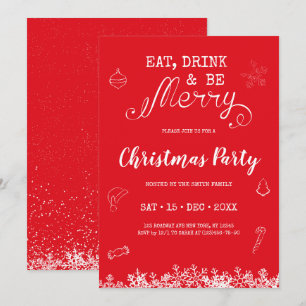 Essen, trinken und frohe Weihnachten Party Einladu Einladung