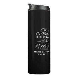 Essen Trinken und Fröhlich Sein Thermosbecher