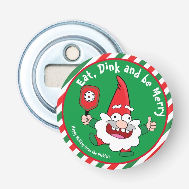 Essen, trinken und fröhlich Weihnachts-Pickleball  Flaschenöffner (Vorderseite)