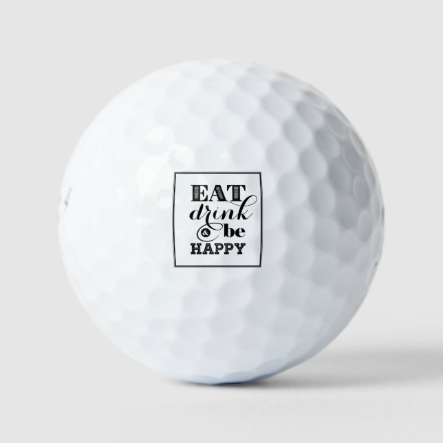 Essen, trinken und glücklich sein golfball (Vorderseite)